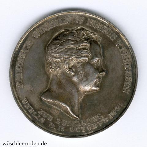 Preußen, Große Huldigungsmedaille S. M. König Friedrich Wilhelm IV. für Berlin von 1840