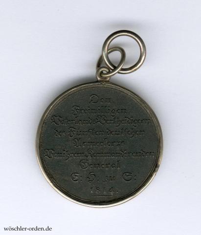 Sachsen-Coburg-Saalfeld, Medaille für die Freiwilligen des V. Deutschen Armeekorps 1814 (1815)