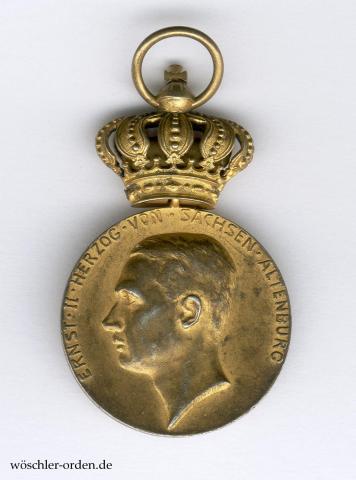 Sachsen-Altenburg, Goldene Medaille für Kunst und Wissenschaft mit Krone (Modell 1908 ff.)
