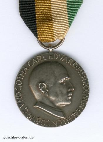 Sachsen-Coburg und -Gotha, Silberne Medaille zur Erinnerung an die Regierungsübernahme des Herzogs Carl Eduard