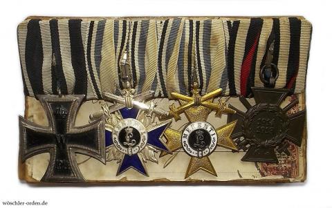 Bayern, Militär-Verdienstkreuz (3. Modell), I. Klasse mit Schwertern, an 4er Ordensschnalle