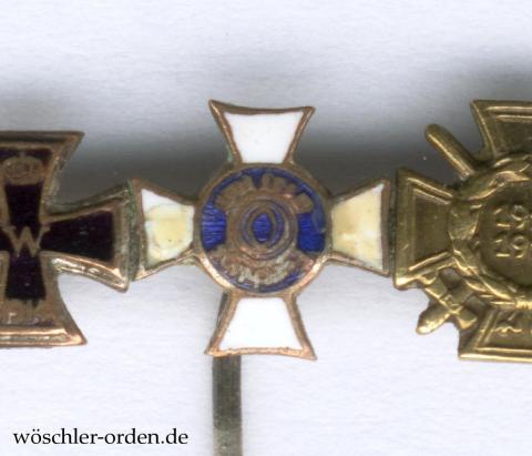 Württemberg, Militär-Verdienstorden (5. Modell), Ritterkreuz, Miniatur an 5er Miniaturnadel