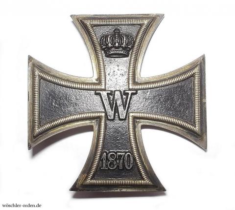 Preußen, Eisernes Kreuz 1870 I. Klasse, Verleihungsstück
