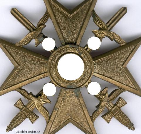 Deutsches Reich, Spanienkreuz in Bronze mit Schwertern, Zweitstück von Paul Meybauer, Berlin