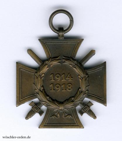Deutsches Reich, Ehrenkreuz für Frontkämpfer des Weltkrieges 1914–1918